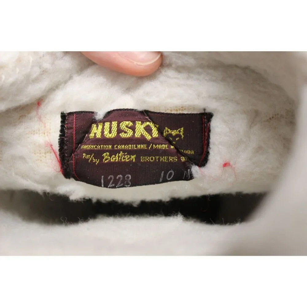 Husky by Bastien women's vintage quilted leather‎ faux fur lined tall boots